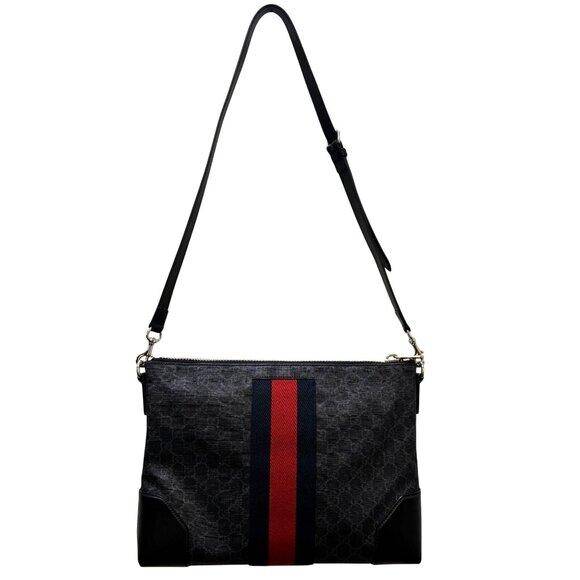 Gucci GG Supreme Messenger Bag With Red & Blue Stripe - Picture 4 of 13